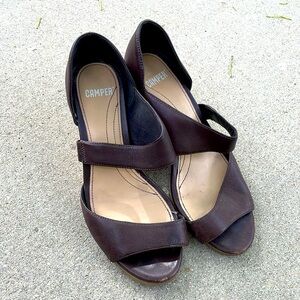 CAMPER Laura Sandals Wedge Brown 7 / 37